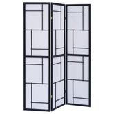 Orleans Furniture - Coaster - Damis 3-Panel Room Divider Folding Shoji Screen Black - 900102