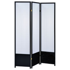 Orleans Furniture - Coaster - Calix 3-Panel Room Divider Folding Shoji Screen Black - 900120