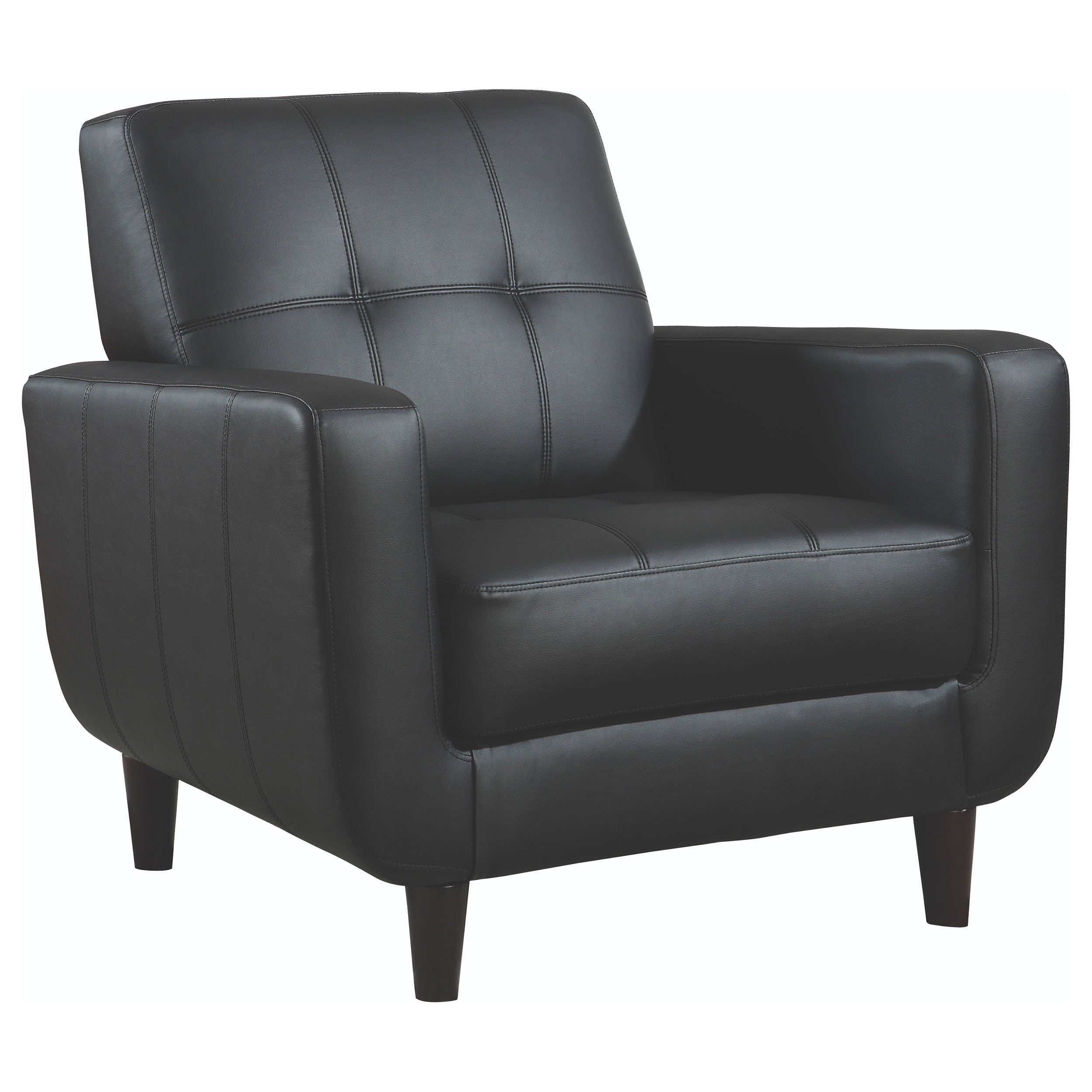 Orleans Furniture - Coaster - Aaron Upholstered Track Arm Tufted Accent Chair Black - 900204