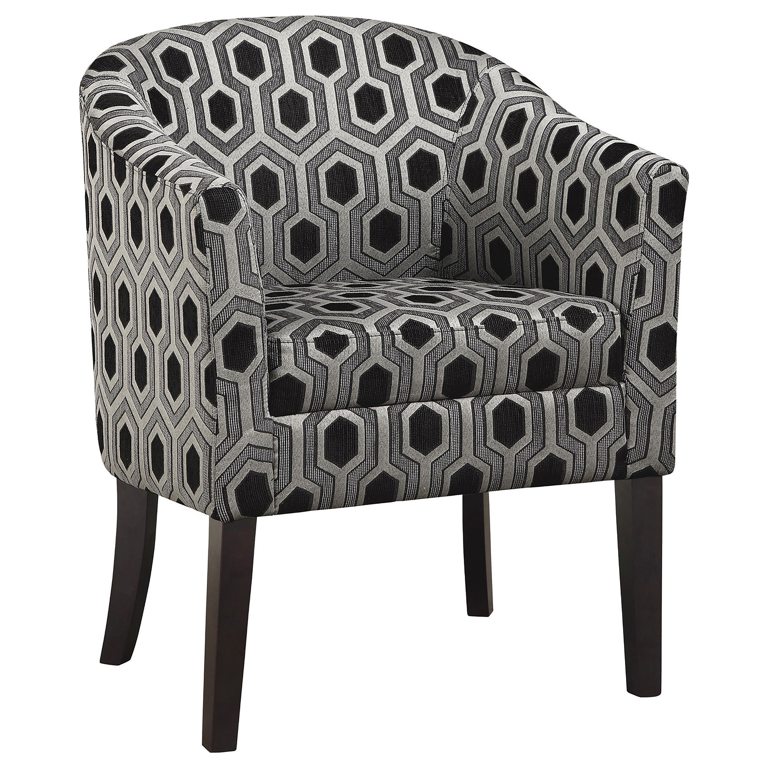 Orleans Furniture - Coaster - Jansen Upholstered Accent Club Chair Grey and Black - 900435