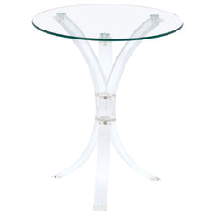Laning Round Glass Top Acrylic Side Table Clear