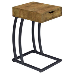 Orleans Furniture - Coaster - Troy 1-drawer C-Shaped Side Table Power Outlet Rustic Nutmeg - 900577