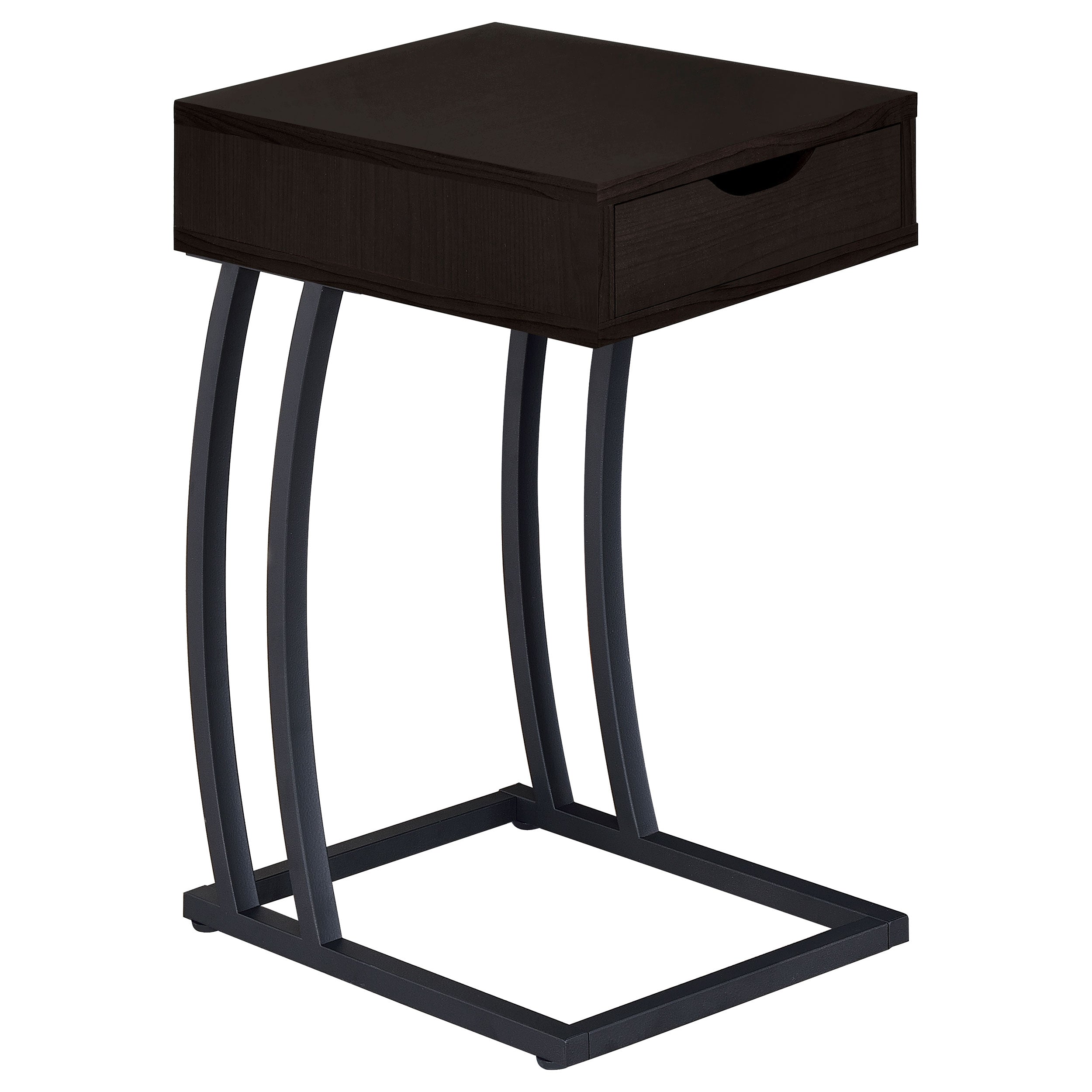 Orleans Furniture - Coaster - Troy 1-drawer C-Shaped Side Table Power Outlet Cappuccino - 900578