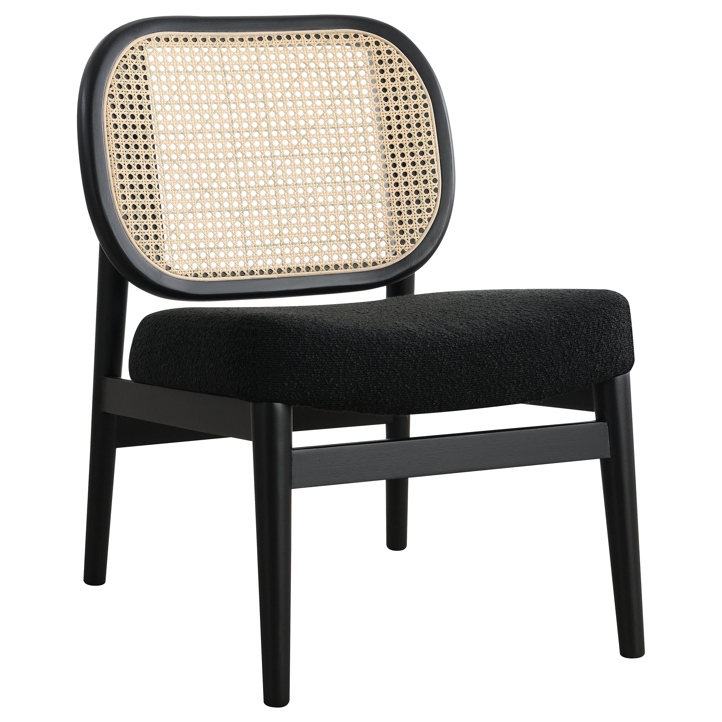 Orleans Furniture - Coaster - Rayo Rattan Cane Back Accent Chair with Padded Seat Black - 900620