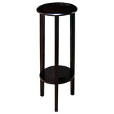 Orleans Furniture - Coaster - Kirk 1-shelf Round Wood Plant Stand Side Table Espresso - 900936