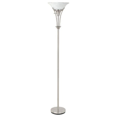 Orleans Furniture - Coaster - Archie 71-inch Frosted Torchiere Floor Lamp Brushed Steel - 901193