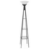 Orleans Furniture - Coaster - Gianni 70-inch 3-shelf Frosted Torchiere Floor Lamp Black - 901420