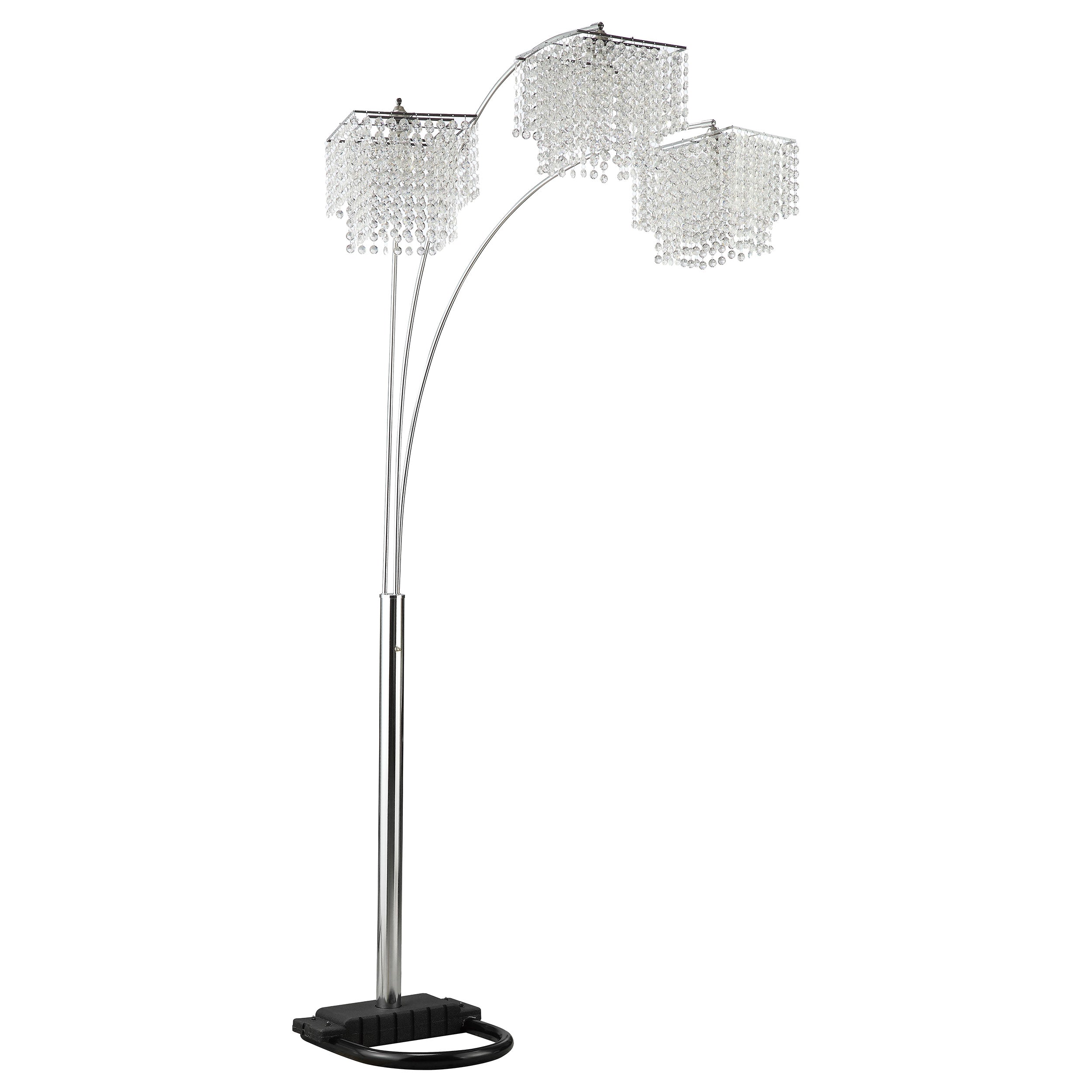 Orleans Furniture - Coaster - Miriam 90-inch Hanging Crystal Arc Floor Lamp Chrome - 901484