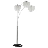 Orleans Furniture - Coaster - Miriam 90-inch Hanging Crystal Arc Floor Lamp Chrome - 901484