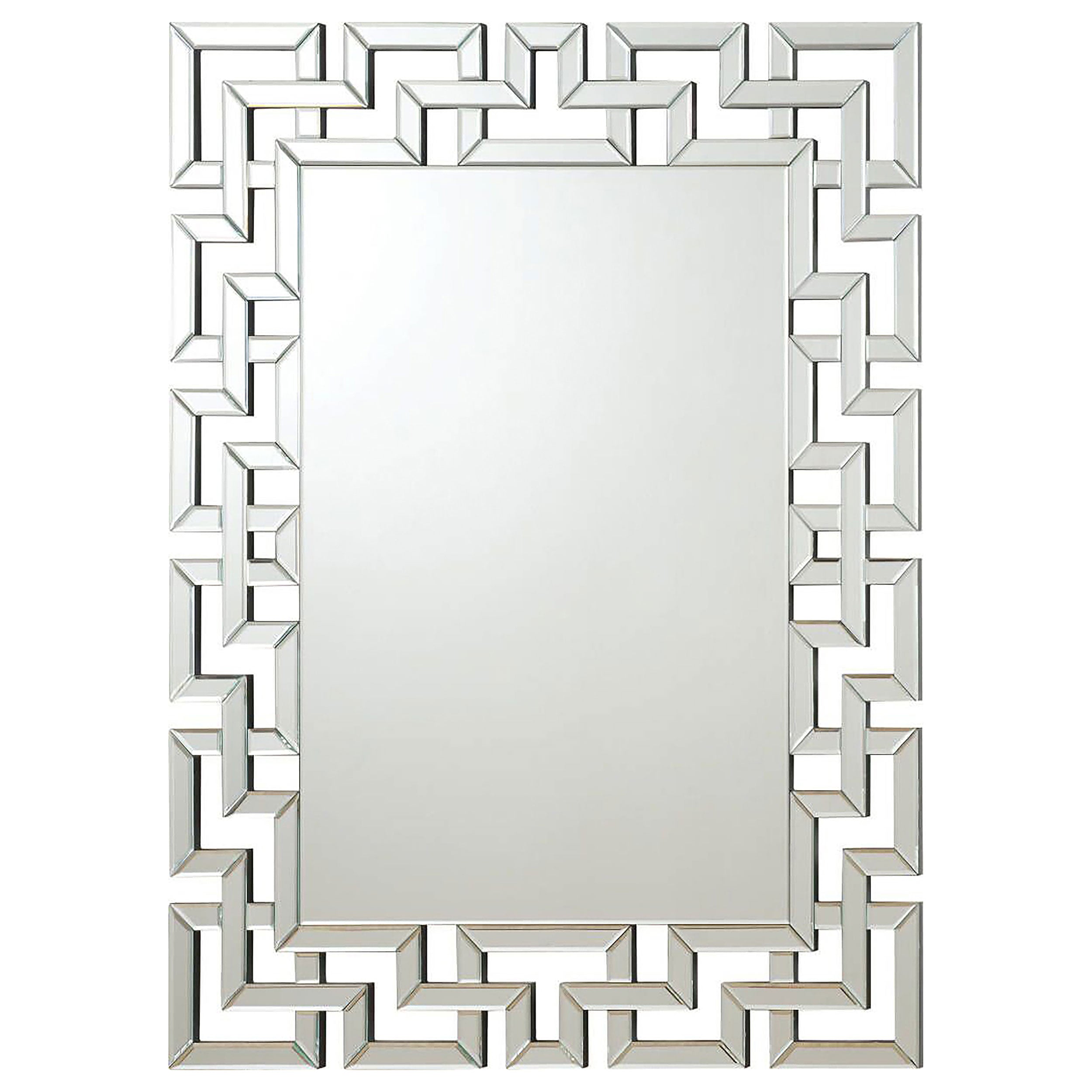 Orleans Furniture - Coaster - Forman 38 x 48 Inch Greek Motif Frameless Wall Mirror Silver - 901786