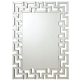 Orleans Furniture - Coaster - Forman 38 x 48 Inch Greek Motif Frameless Wall Mirror Silver - 901786
