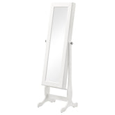 Orleans Furniture - Coaster - Batista Cheval Mirror with Jewelry Storage White - 901804