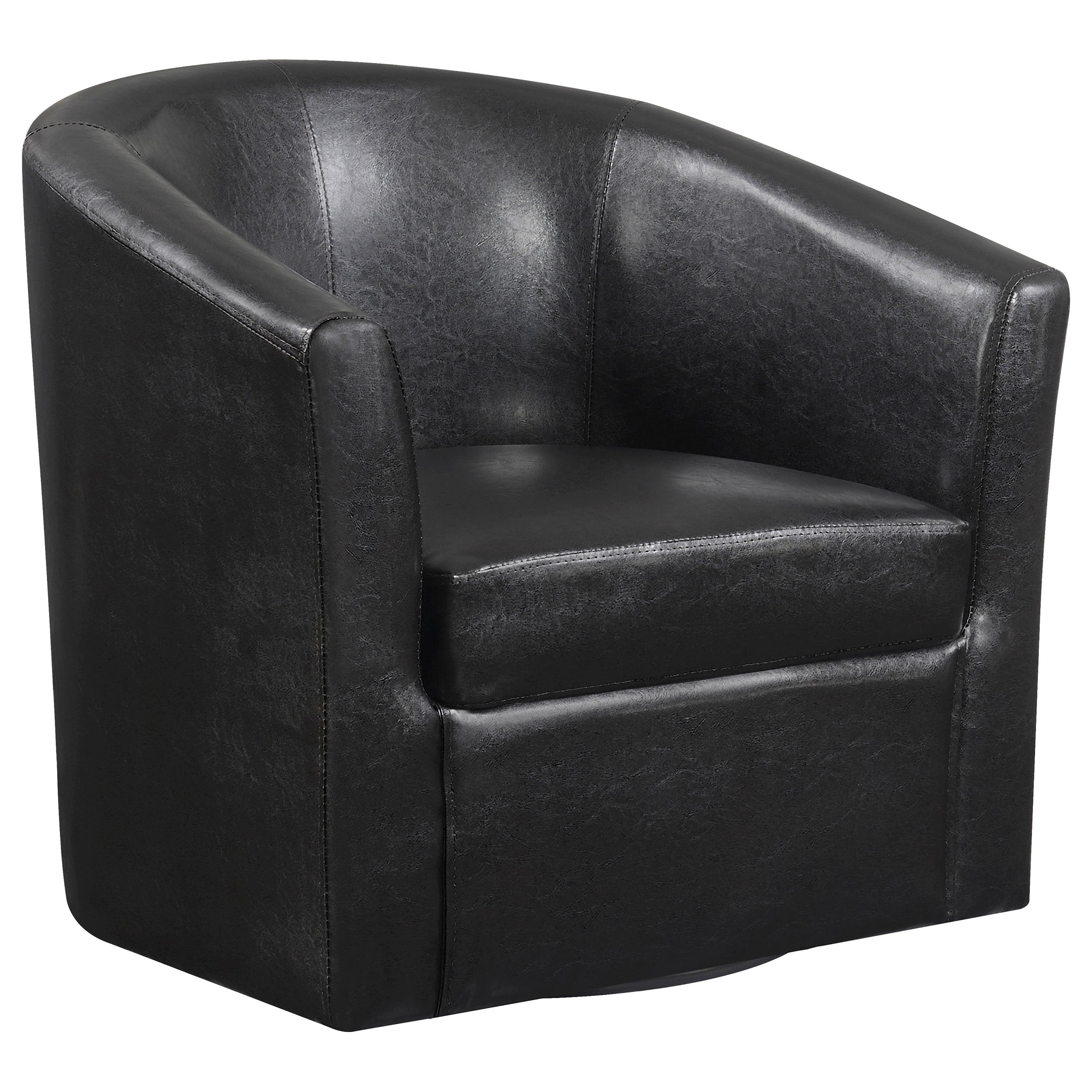 Orleans Furniture - Coaster - Turner Upholstered Barrel Back Swivel Chair Dark Brown - 902098