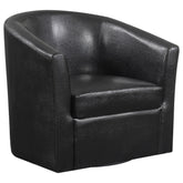 Orleans Furniture - Coaster - Turner Upholstered Barrel Back Swivel Chair Dark Brown - 902098