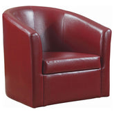 Orleans Furniture - Coaster - Turner Upholstered Barrel Back Swivel Chair Red - 902099