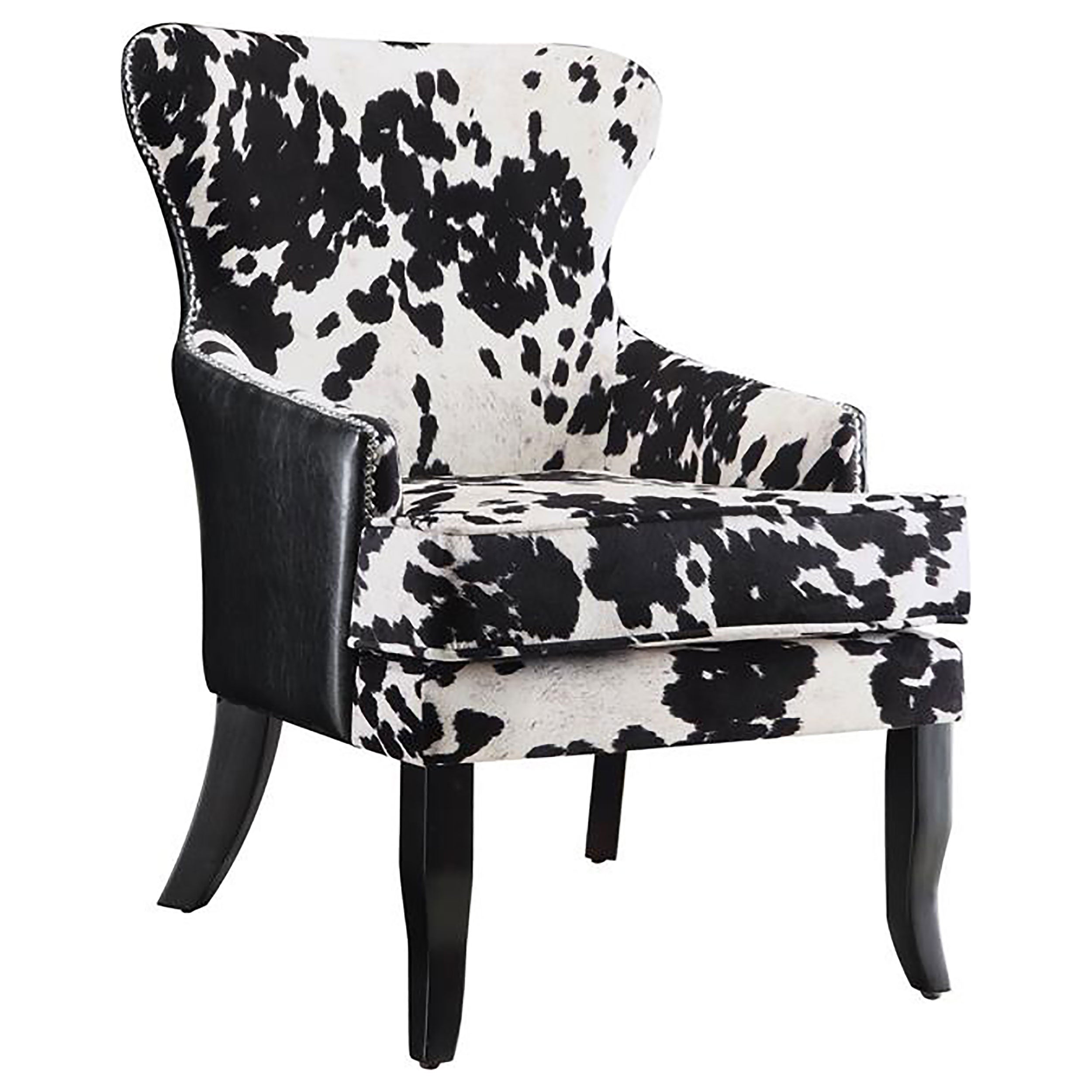 Orleans Furniture - Coaster - Trea Cowhide Print Upholstered Accent Chair Black and White - 902169