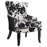 Orleans Furniture - Coaster - Trea Cowhide Print Upholstered Accent Chair Black and White - 902169