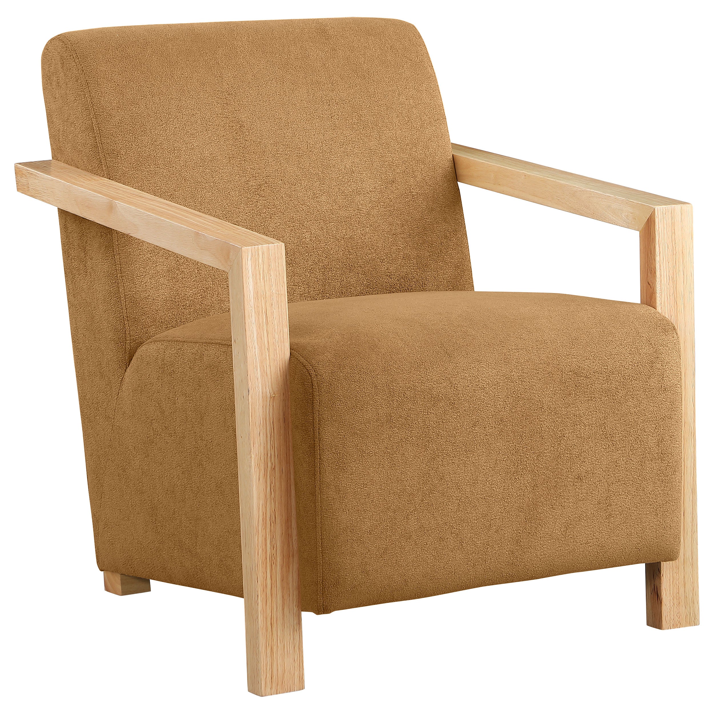 Orleans Furniture - Coaster - Diego Upholstered Accent Arm Chair with Wood Arms Honey - 902268
