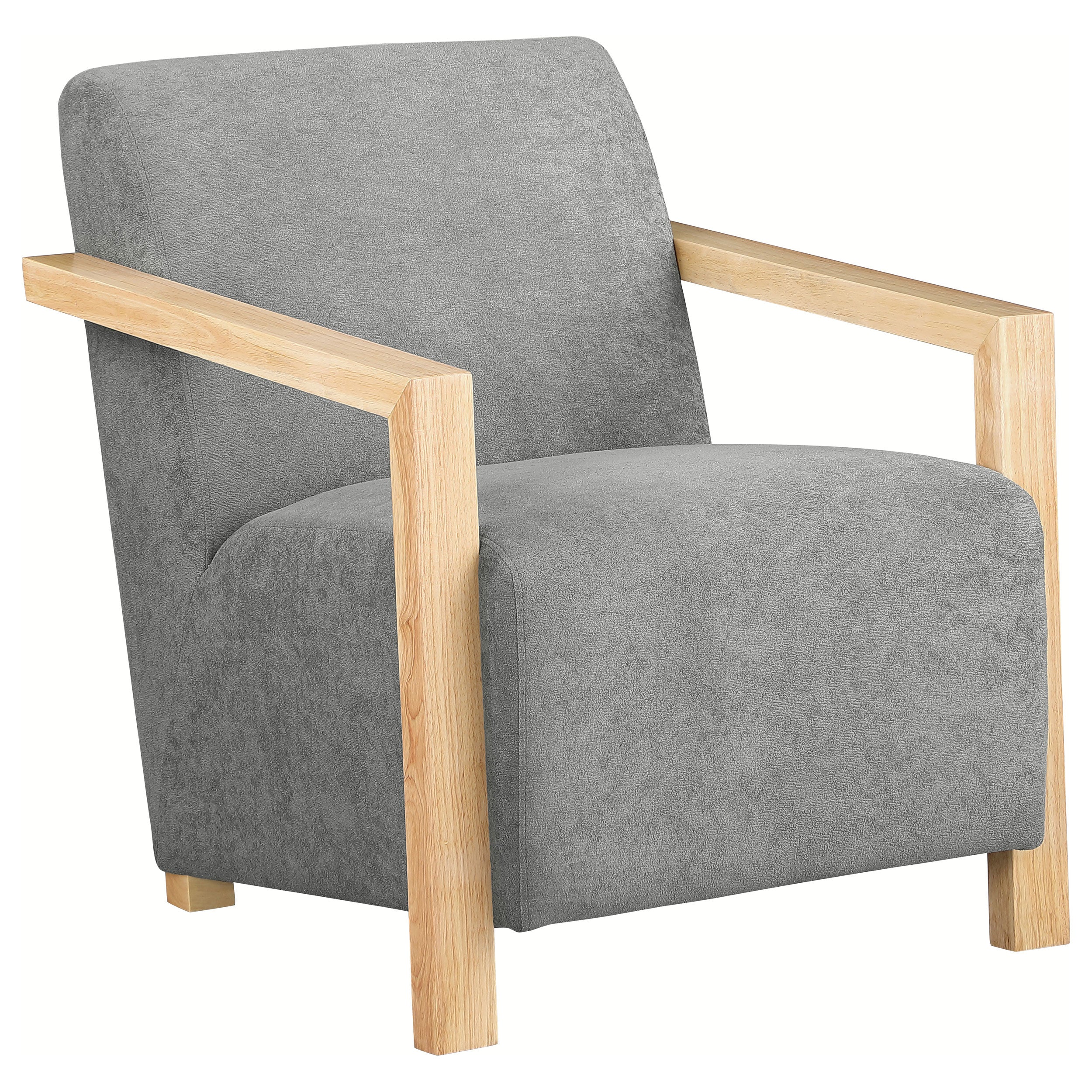 Orleans Furniture - Coaster - Diego Upholstered Accent Arm Chair with Wood Arms Grey - 902269