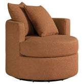 Orleans Furniture - Coaster - Debbie Upholstered Swivel Accent Chair Burnt Orange - 902275
