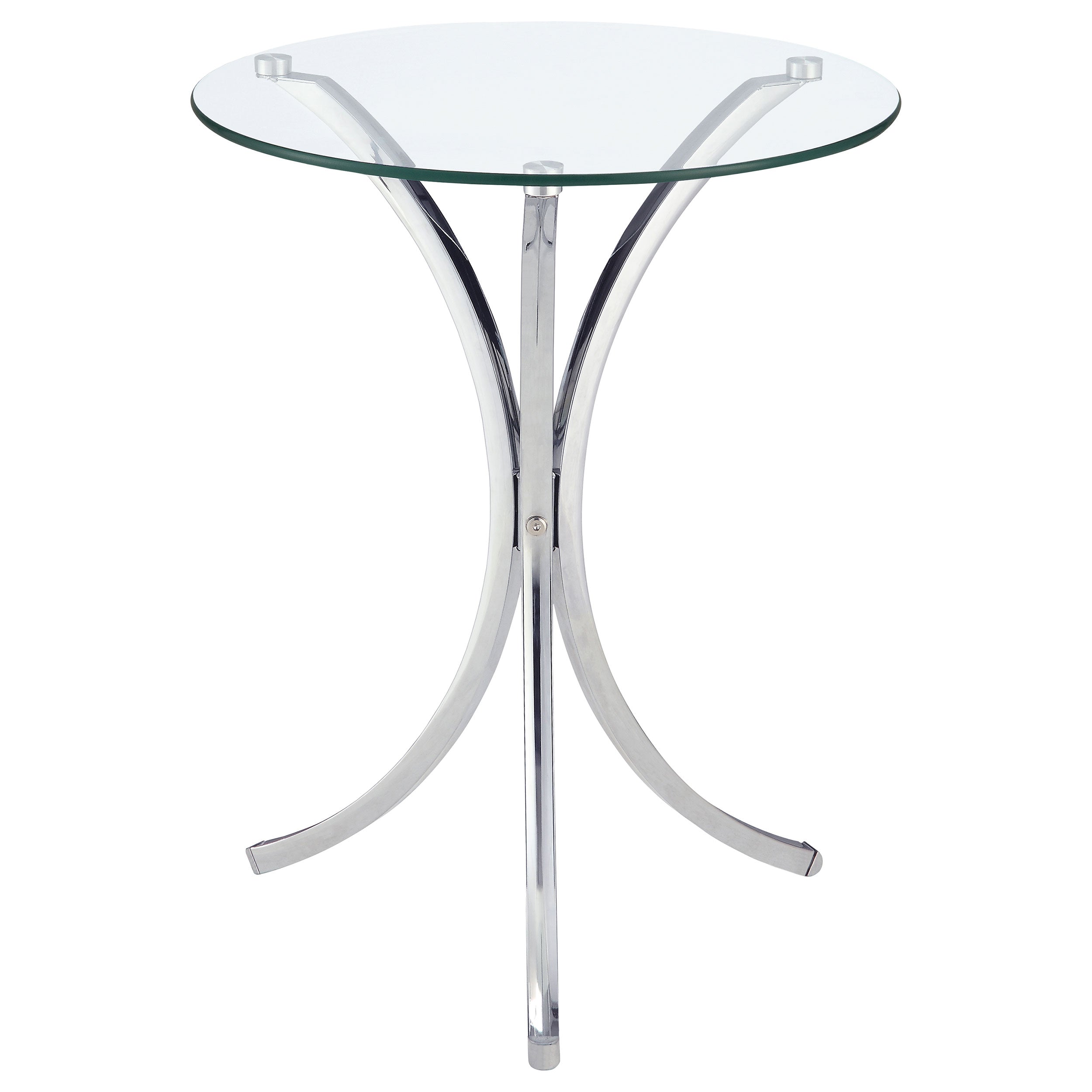 Orleans Furniture - Coaster - Eloise Round Glass Top Accent Side Table Chrome - 902869