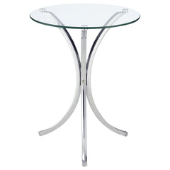 Orleans Furniture - Coaster - Eloise Round Glass Top Accent Side Table Chrome - 902869