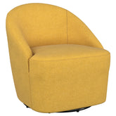 Orleans Furniture - Coaster - Leon Upholstered Barrel Accent Swivel Chair Mustard Yellow - 903076