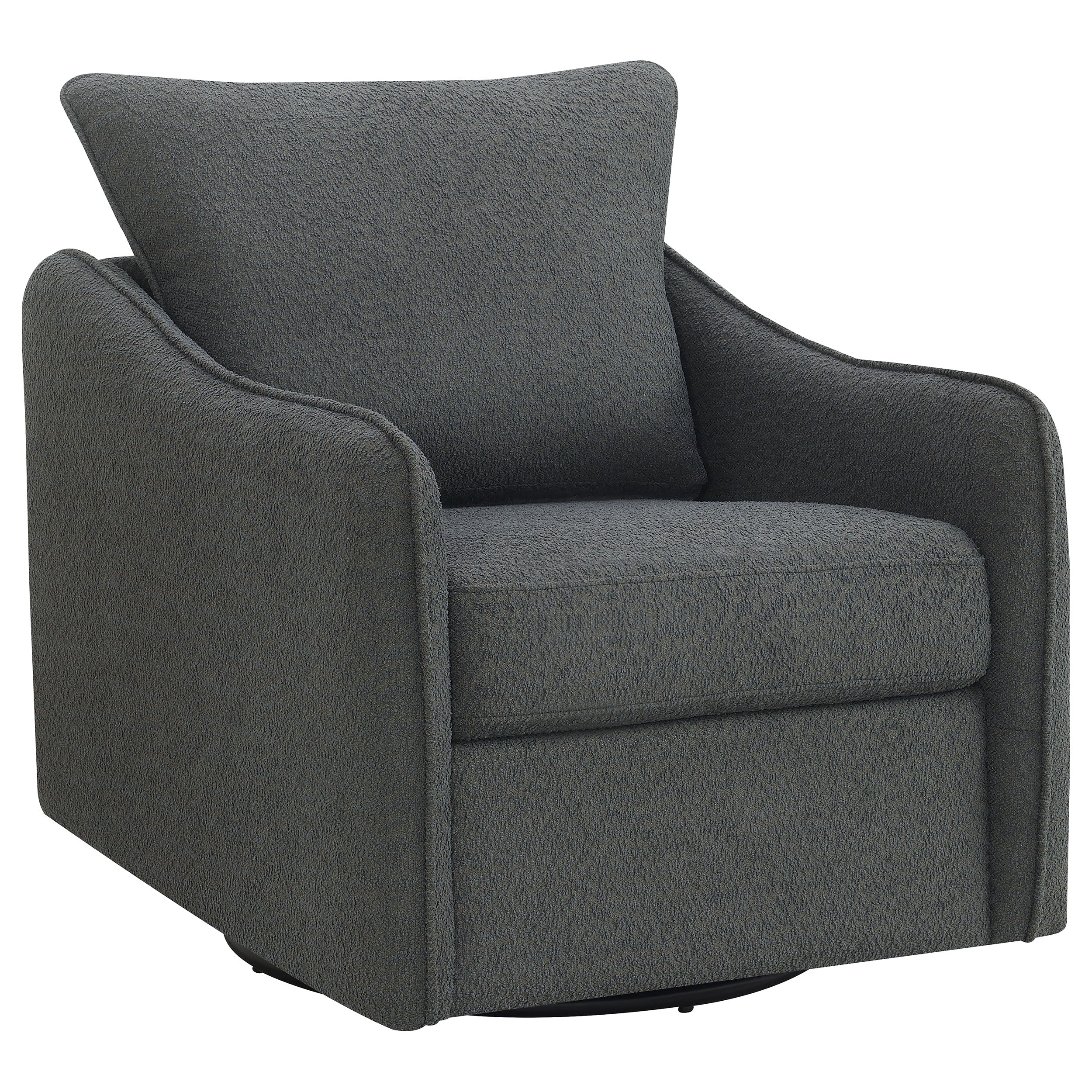 Orleans Furniture - Coaster - Madia Upholstered Sloped Arm Swivel Glider Chair Charcoal - 903393