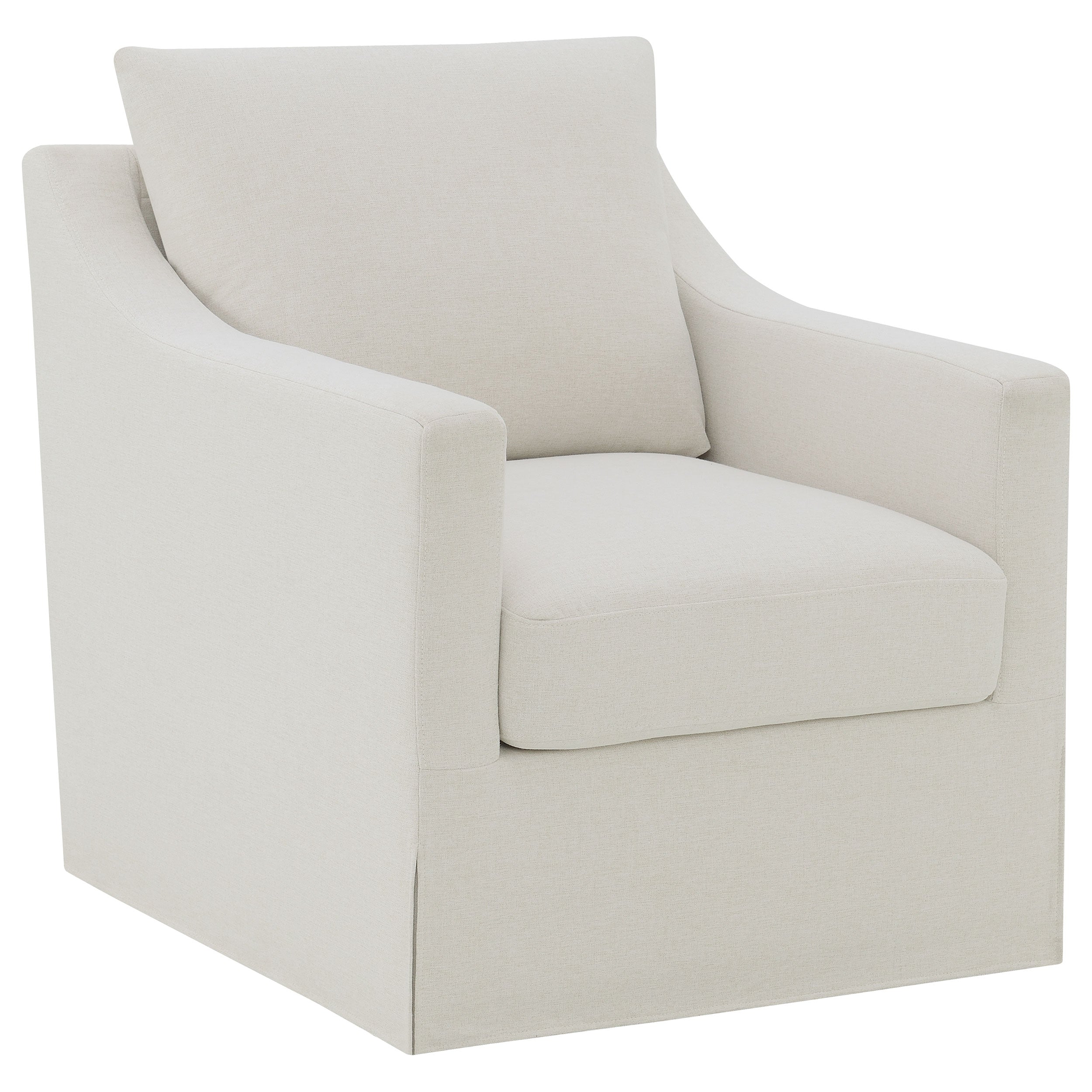 Orleans Furniture - Coaster - Winter Upholstered Sloped Arm Accent Swivel Chair Beige - 904133