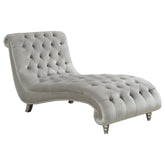Orleans Furniture - Coaster - Lydia Velvet Upholstered Tufted Chaise Grey - 905468