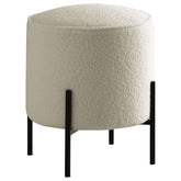 Orleans Furniture - Coaster - Basye Round Upholstered Ottoman Ivory - 905495