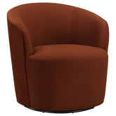 Orleans Furniture - Coaster - Joyce Upholstered Barrel Back Swivel Chair Burnt Orange - 905631