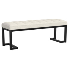 Orleans Furniture - Coaster - Mesa Boucle Upholstered Tufted Accent Bench Vanilla - 907514