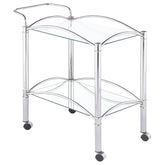 Orleans Furniture - Coaster - Shadix 2-tier Rectangular Glass Shelf Metal Bar Cart Chrome - 910077
