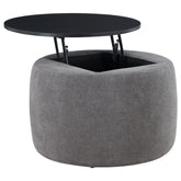 Orleans Furniture - Coaster - Tesoro Round Upholstered Lift Top Storage Ottoman Grey - 910147