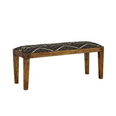 Orleans Furniture - Coaster - Lamont Fabric Upholstered Accent Bench Black and Natural - 910177