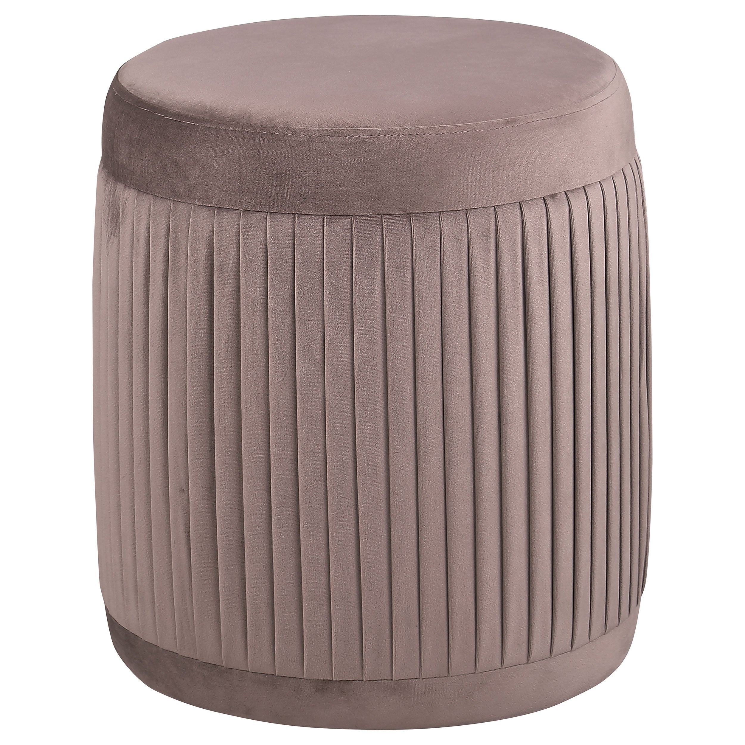 Orleans Furniture - Coaster - Tovar Round Upholstered Ottoman Mauve - 910273