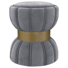 Orleans Furniture - Coaster - Sora Round Upholstered Ottoman Grey - 910291