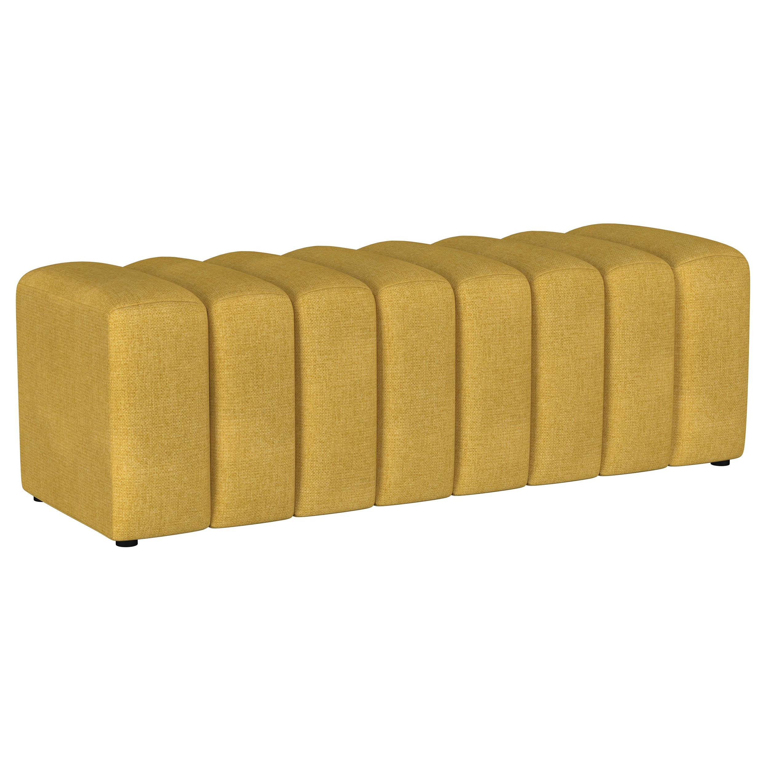 Orleans Furniture - Coaster - Summer Fabric Upholstered Tufted Accent Bench Mustard Yellow - 910292