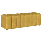 Orleans Furniture - Coaster - Summer Fabric Upholstered Tufted Accent Bench Mustard Yellow - 910292