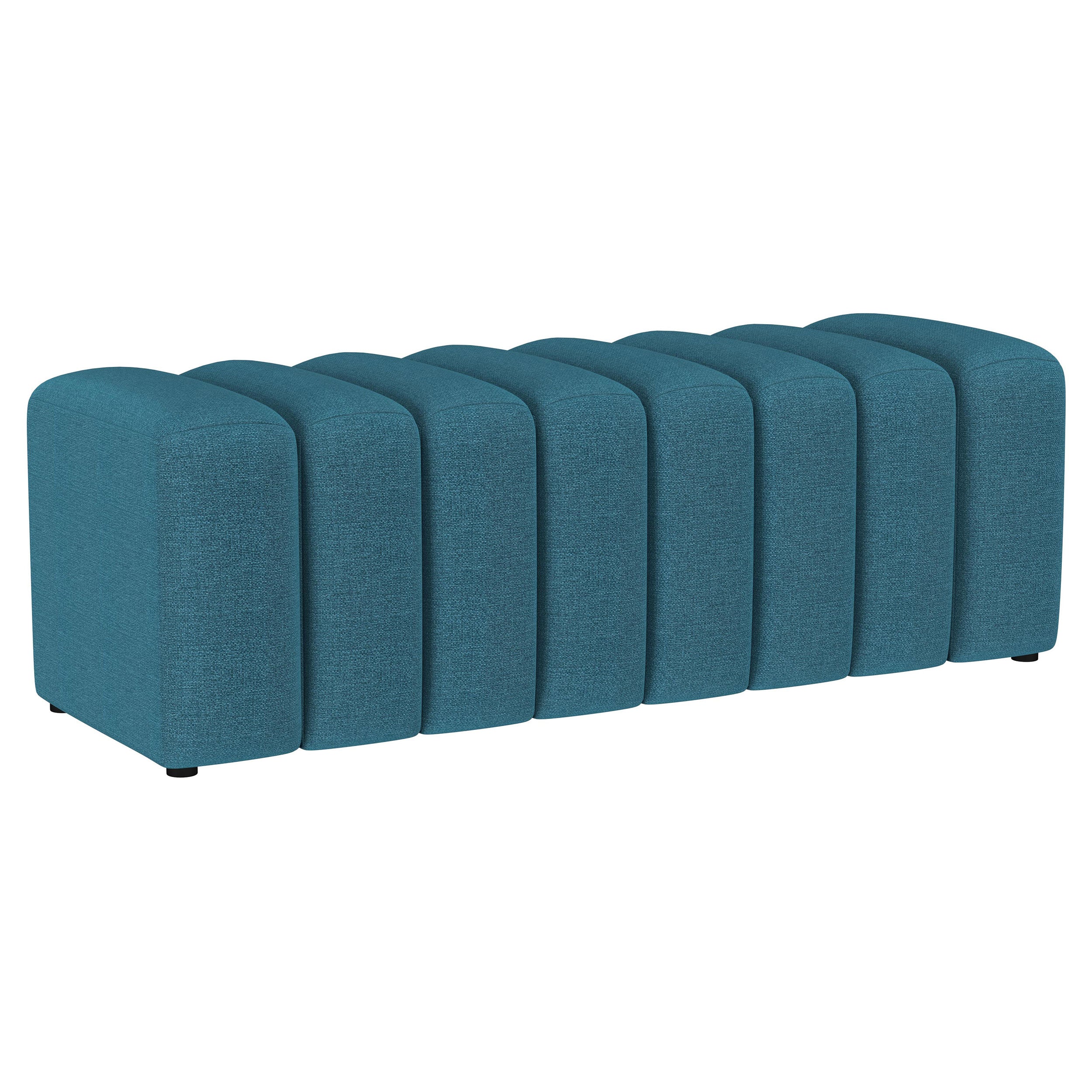 Orleans Furniture - Coaster - Summer Fabric Upholstered Tufted Accent Bench Peacock Blue - 910293