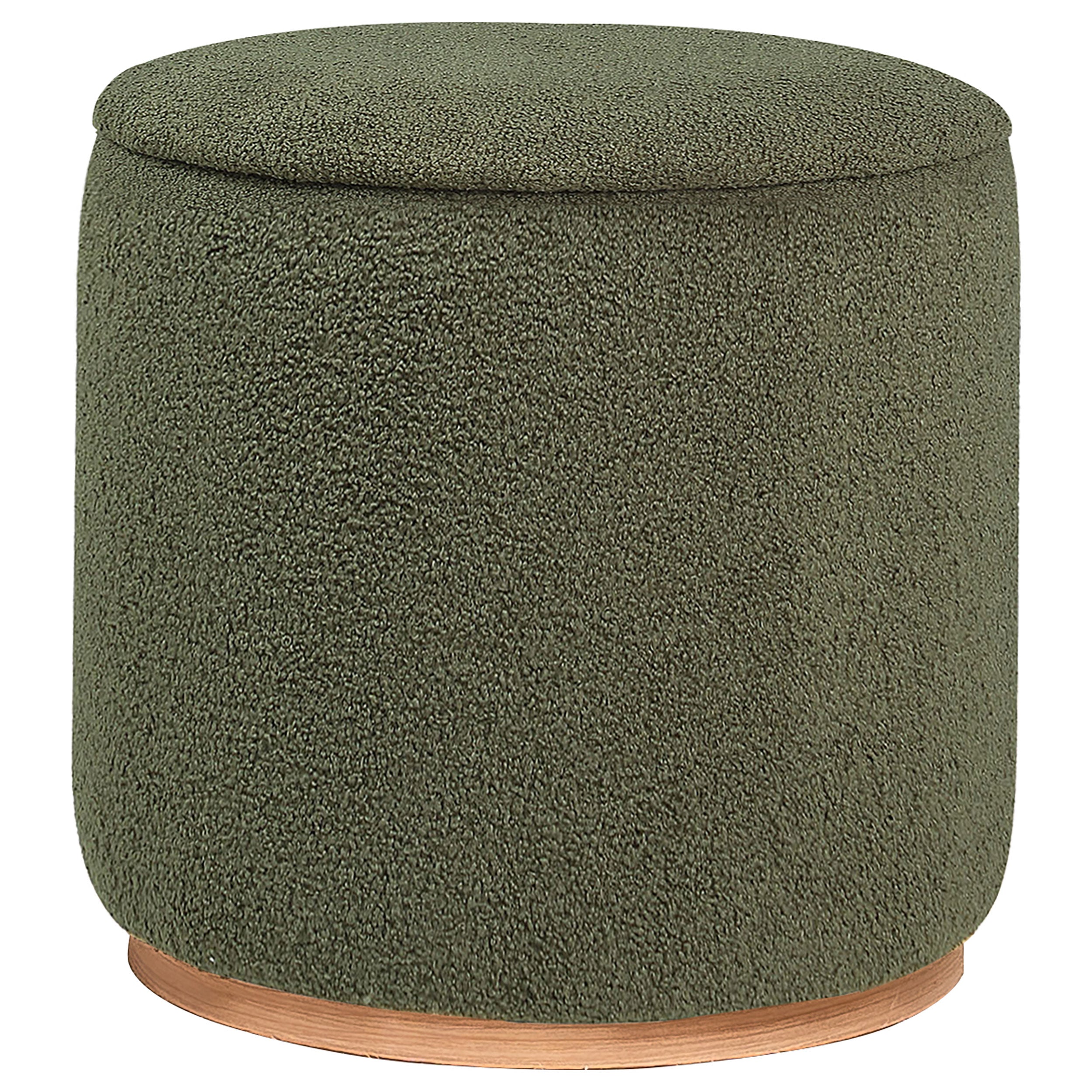 Orleans Furniture - Coaster - Zena Faux Sheepskin Upholstered Round Ottoman Green - 910302