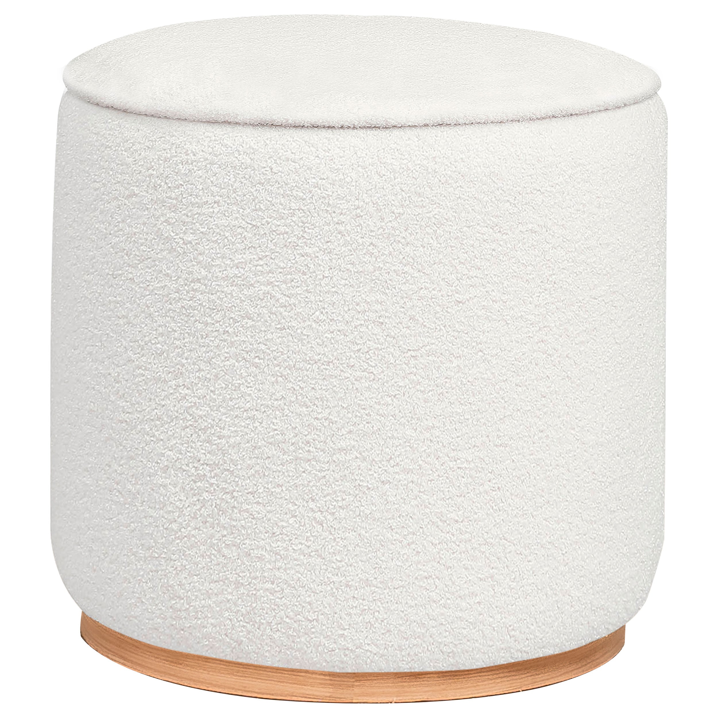 Orleans Furniture - Coaster - Zena Faux Sheepskin Upholstered Round Ottoman Ivory - 910303