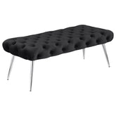 Orleans Furniture - Coaster - Ella Upholstered Tufted Bench Stainless Steel Legs Black - 910333