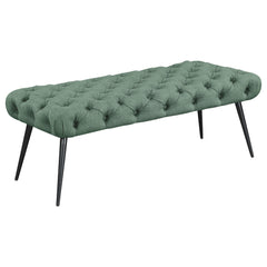 Orleans Furniture - Coaster - Ella Upholstered Tufted Bench Metal Legs Teal - 910336
