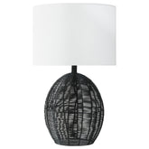 Orleans Furniture - Coaster - Indio Drum Shade Handwoven Rattan Table Lamp Black - 920014