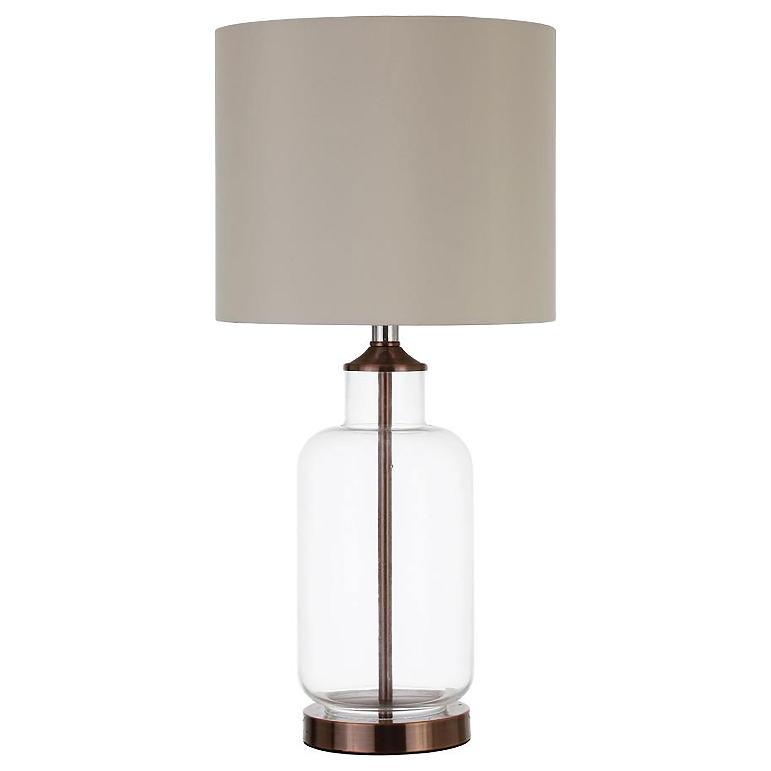Orleans Furniture - Coaster - Aisha 25-inch Drum Shade Glass Table Lamp Antique Brass - 920015