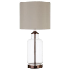 Orleans Furniture - Coaster - Aisha 25-inch Drum Shade Glass Table Lamp Antique Brass - 920015