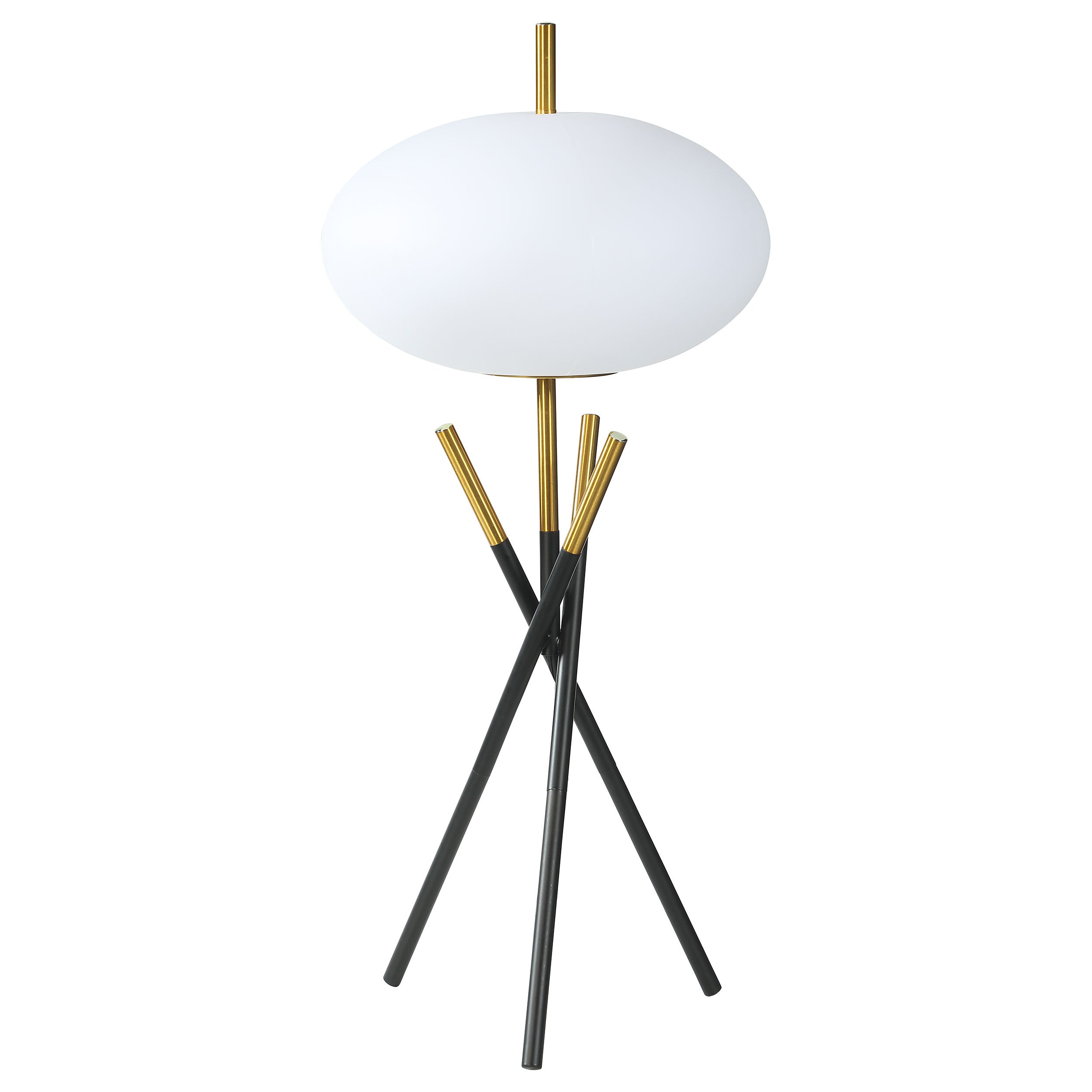 Orleans Furniture - Coaster - Layton White Orb Shade Tripod Table Lamp Black - 920090