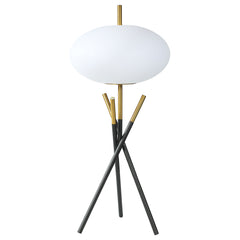 Layton White Orb Shade Tripod Table Lamp Black